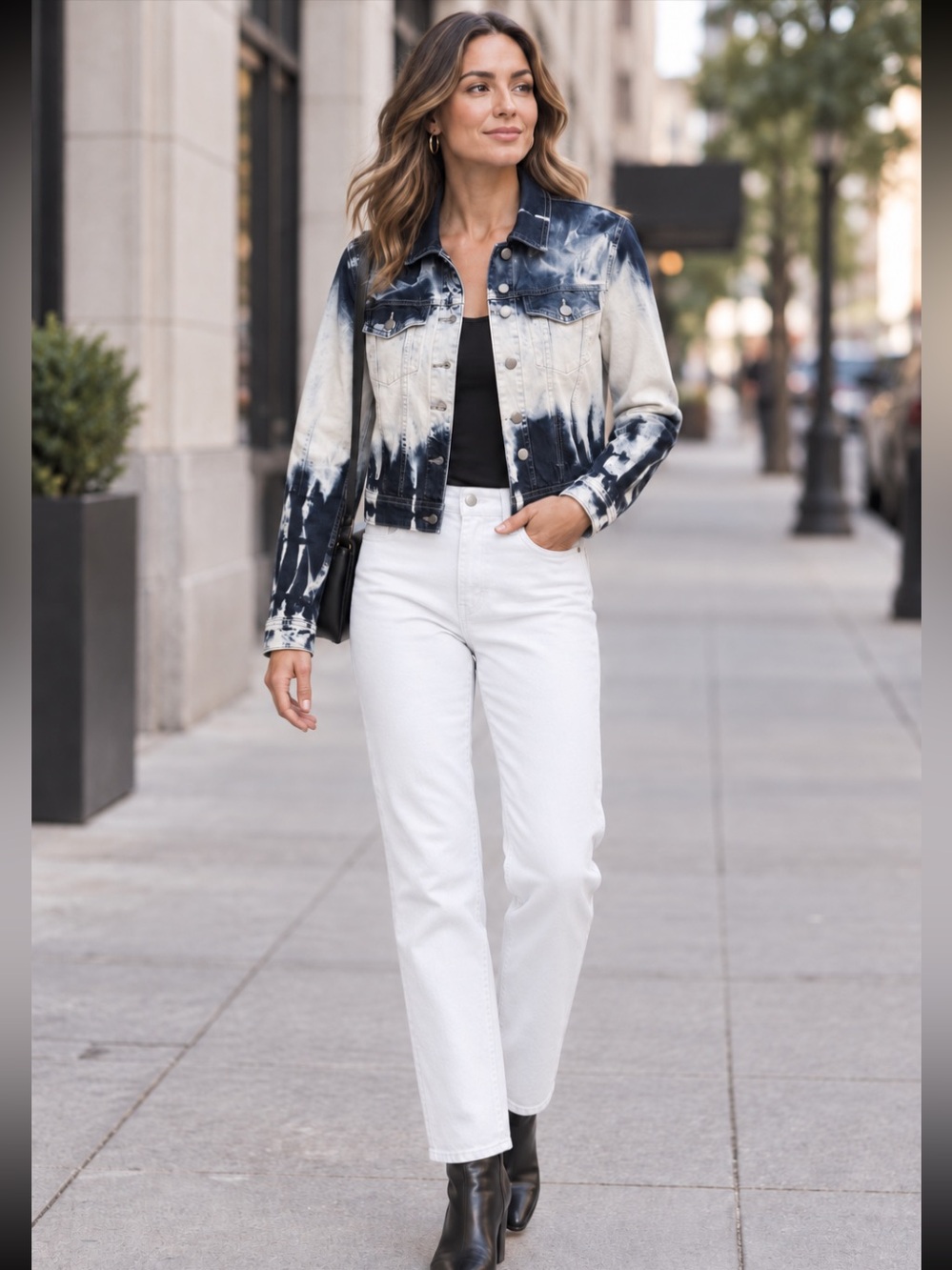 Rachel Rachel Roy Bleach Dip Dye
Denim Trucker Jacket L